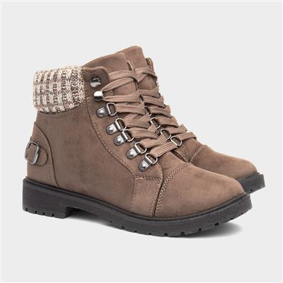 Lilley Miley Womens Taupe Lace Up Ankle Boot-18057 | Shoe Zone