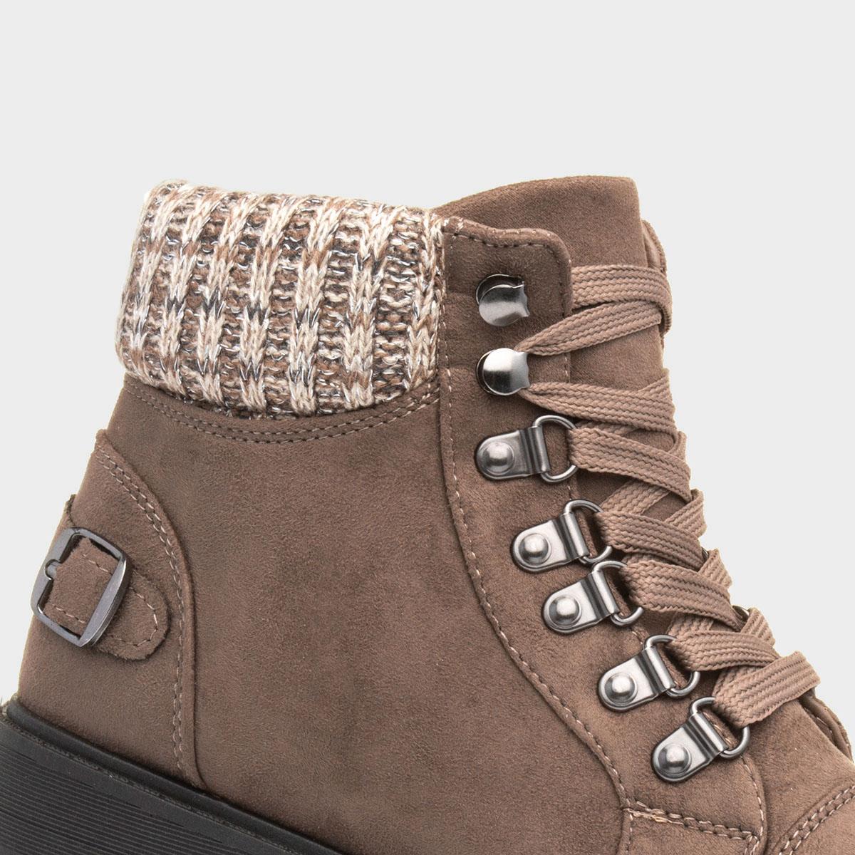 Lilley Mimi Womens Brown Flat Ankle Boot-180014