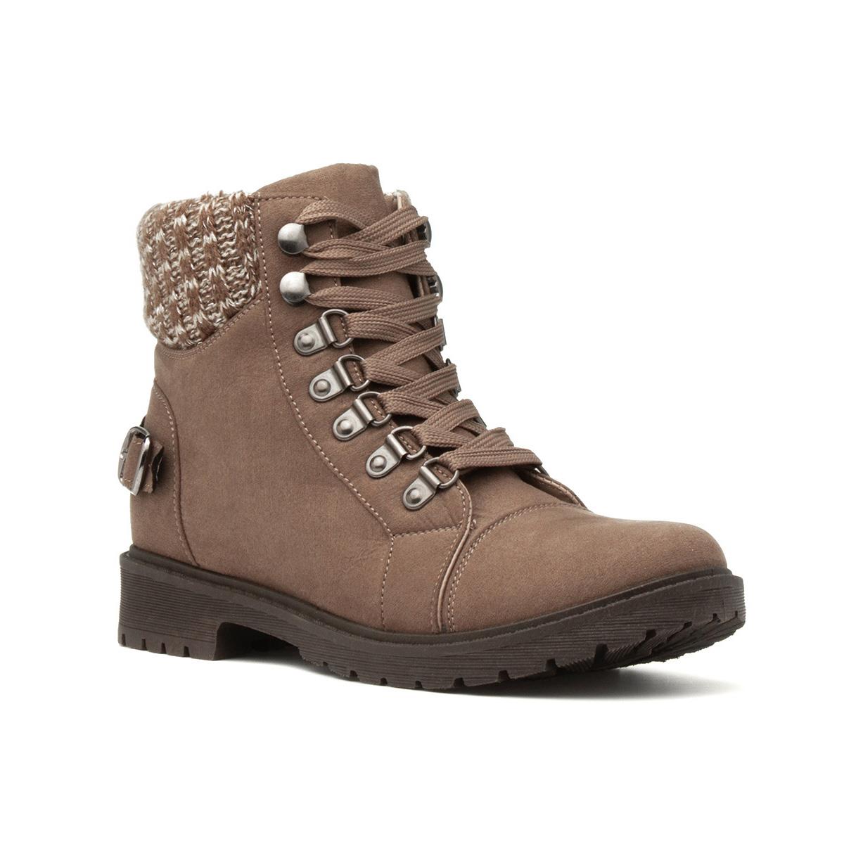 Lilley Womens Taupe Lace Up Ankle Boot-18057 | Shoe Zone