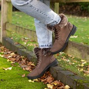 Lilley Womens Brown Faux Fur Ankle Boot (Click For Details)