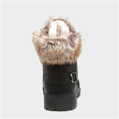 Womens Black Lace Up Boot