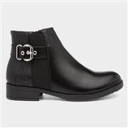 Lilley Womens Black Chelsea Boot with Buckle (Click For Details)