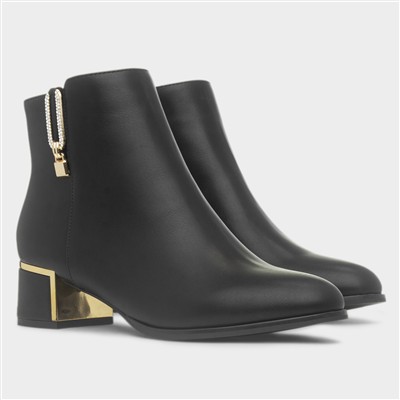 Elsie Womens Black Ankle Boots