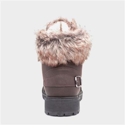 Womens Brown Lace Up Boot