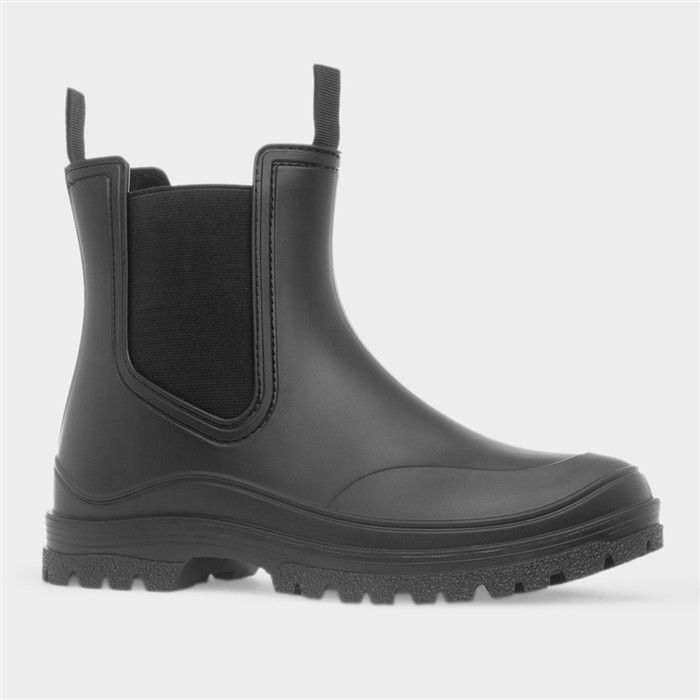 Womens Black Ankle Chelsea Pull On Boot