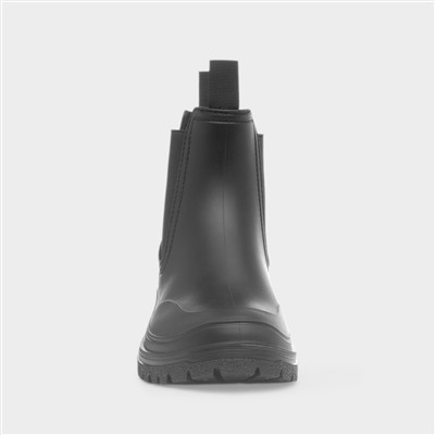Womens Black Ankle Chelsea Pull On Boot