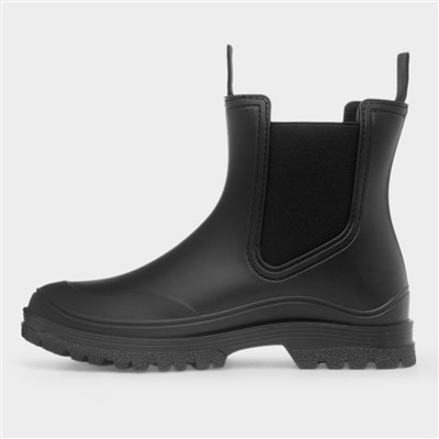 Womens Black Ankle Chelsea Pull On Boot