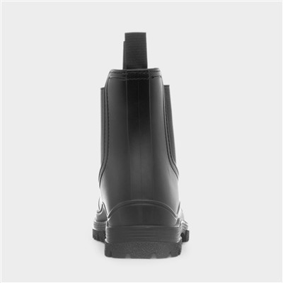 Womens Black Ankle Chelsea Pull On Boot
