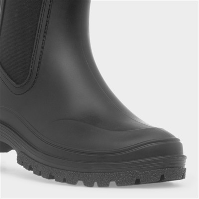 Womens Black Ankle Chelsea Pull On Boot
