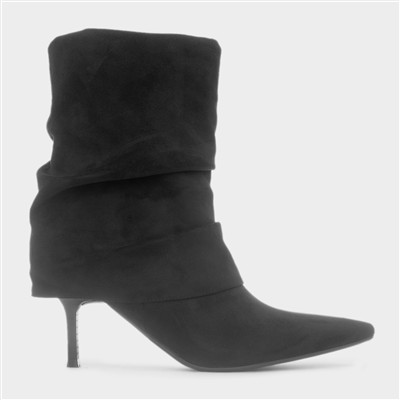 Maeve Womens Black Ruched Boot