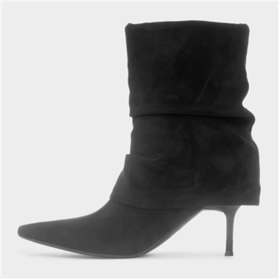 Maeve Womens Black Ruched Boot