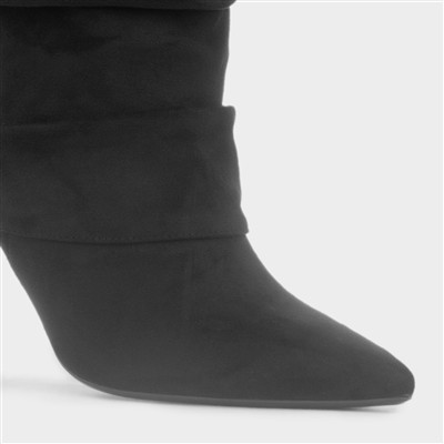 Maeve Womens Black Ruched Boot