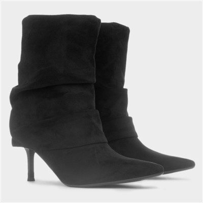 Maeve Womens Black Ruched Boot