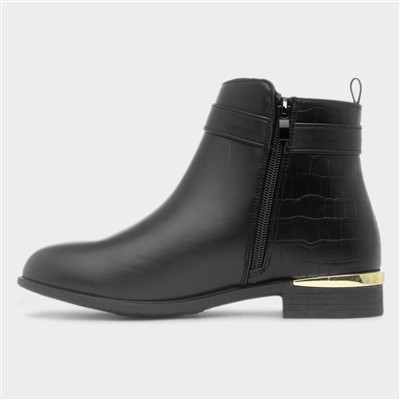 Flora Women's Black Ankle Boots