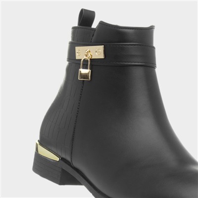 Flora Women's Black Ankle Boots