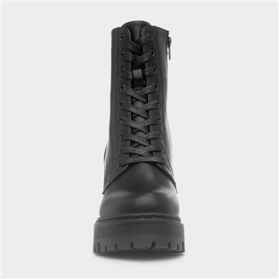 Ivy Womens Black Lace Up Boot