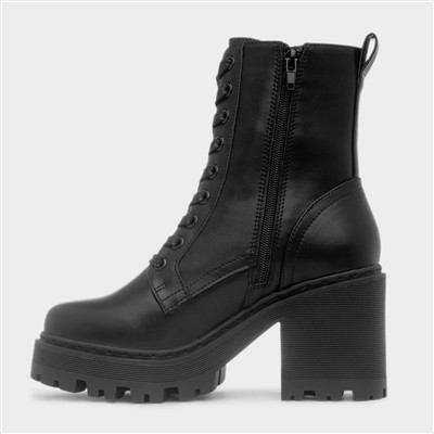 Ivy Womens Black Lace Up Boot