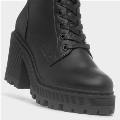 Ivy Womens Black Lace Up Boot