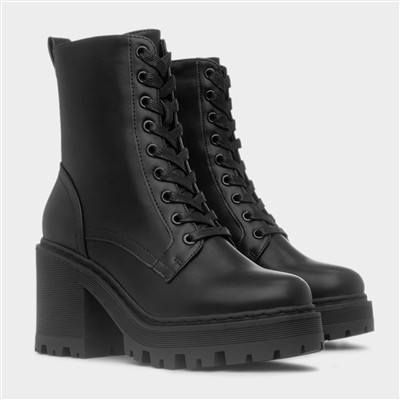 Ivy Womens Black Lace Up Boot