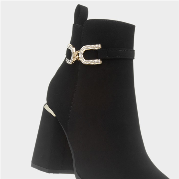 Ava Womens Black Heeled Boot