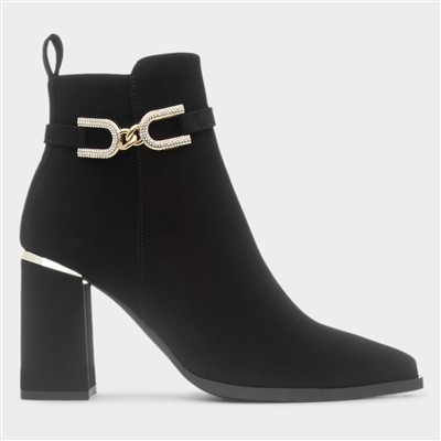 Ava Womens Black Heeled Boot