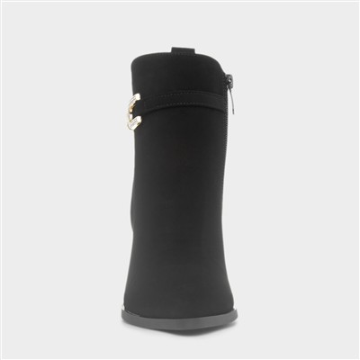 Ava Womens Black Heeled Boot