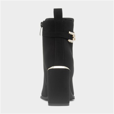 Ava Womens Black Heeled Boot