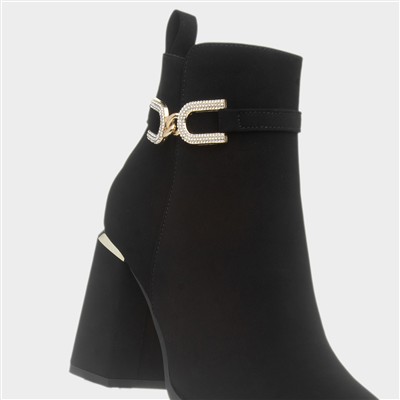 Ava Womens Black Heeled Boot