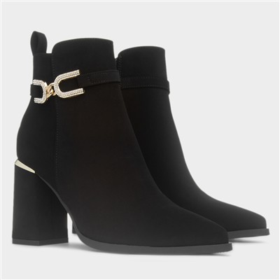 Ava Womens Black Heeled Boot