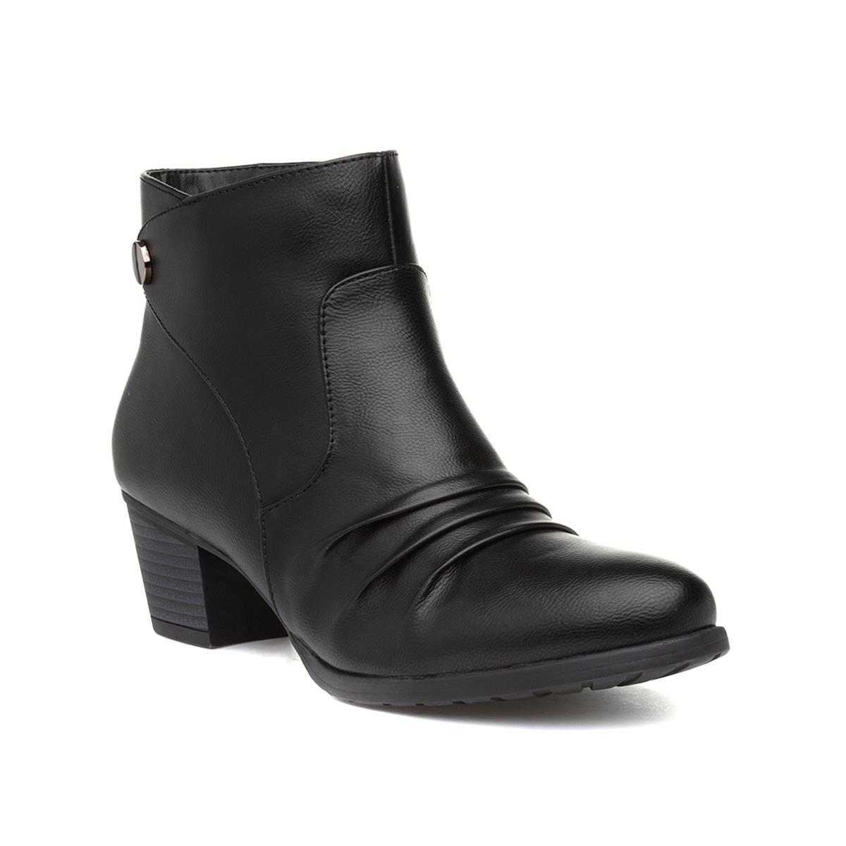 ladies black heeled ankle boots