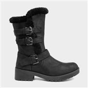 Lilley Womens Black Buckle Calf Boot (Click For Details)
