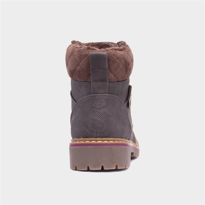 Alberta Womens Grey Lace Up Boot