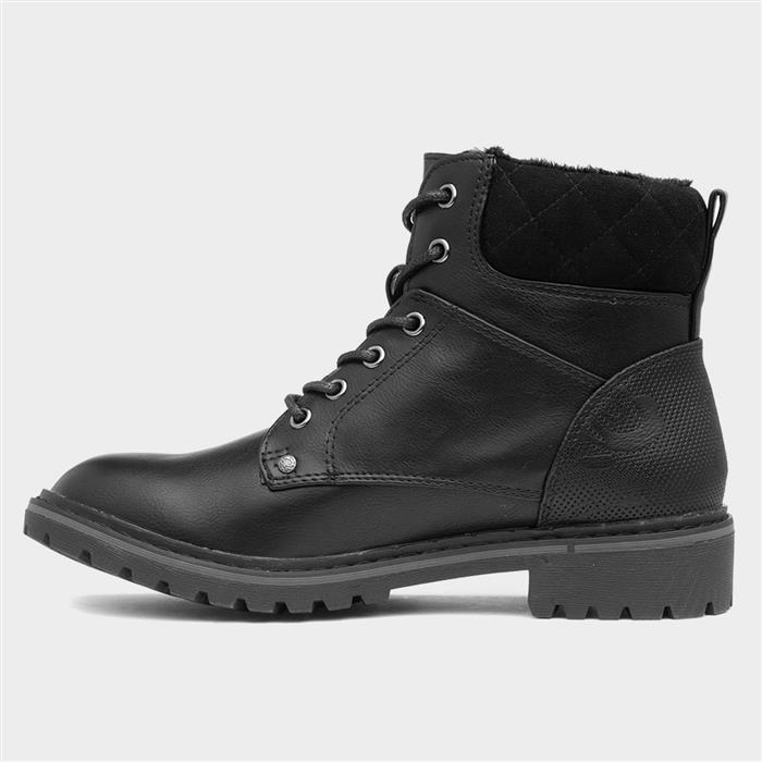 Alberta Womens Black Lace Up Boot