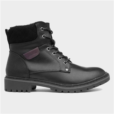 Alberta Womens Black Lace Up Boot