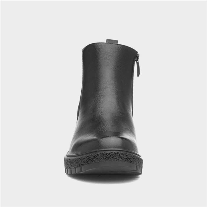 Adella Womens Black Wedge Ankle Boot