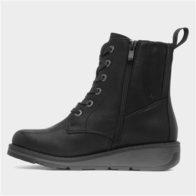 Journey Womens Black Wedge Boot