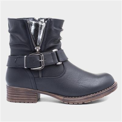 Womens Navy Ankle Boot