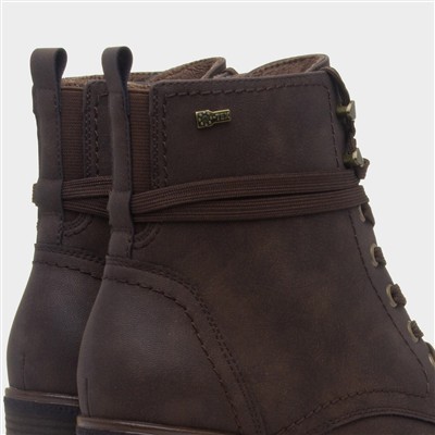 Bilbao Womens Brown Heeled Lace Up Boot