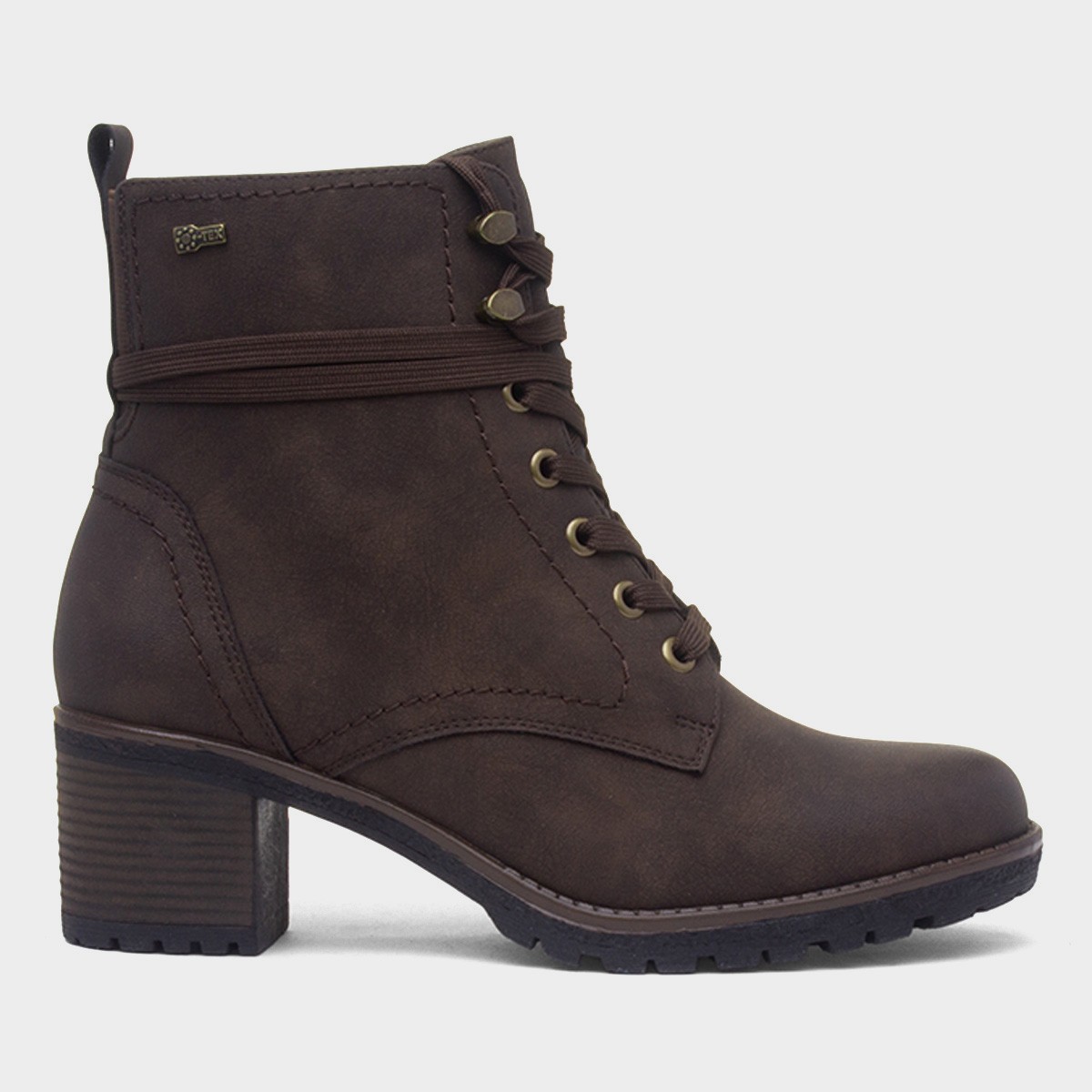 Bilbao Womens Brown Heeled Lace Up Boot