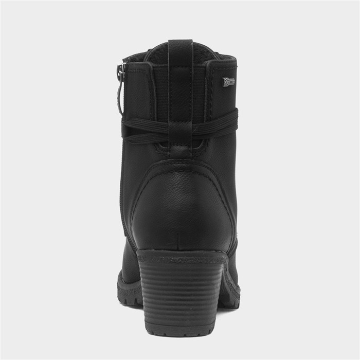 Bilbao Womens Black Heeled Lace Up Boot