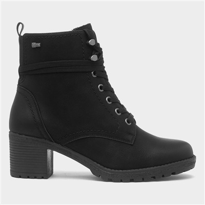 Bilbao Womens Black Heeled Lace Up Boot