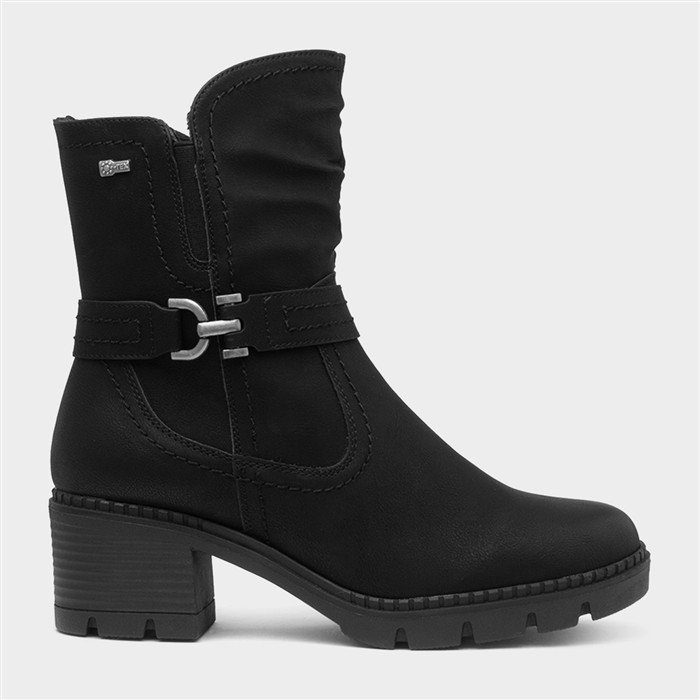 Barcelona Womens Black Heeled Ankle Boot