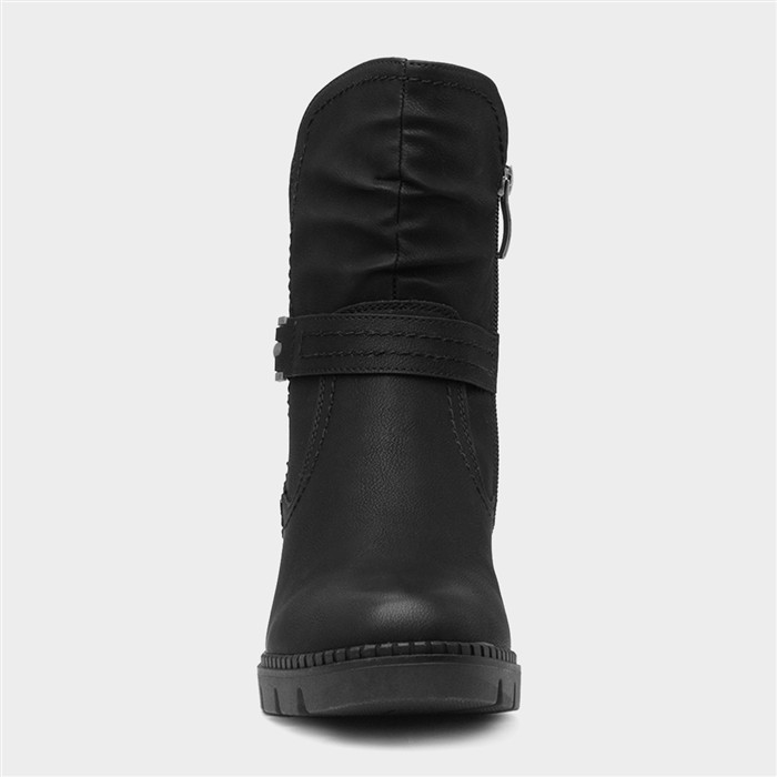 Barcelona Womens Black Heeled Ankle Boot