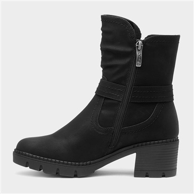 Barcelona Womens Black Heeled Ankle Boot