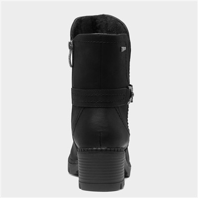 Barcelona Womens Black Heeled Ankle Boot