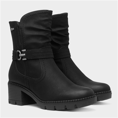 Barcelona Womens Black Heeled Ankle Boot