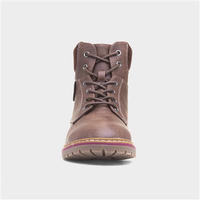 Alberta Womens Brown Lace Up Boot
