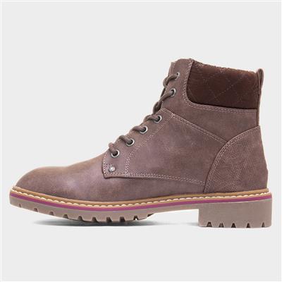 Alberta Womens Brown Lace Up Boot