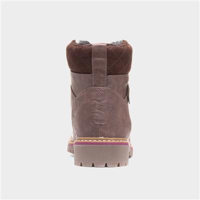 Alberta Womens Brown Lace Up Boot