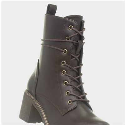 Bergen Womens Brown Lace Up Boot
